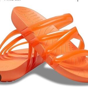 Women’s Croc Splash Strappy Sandals In Orange Size 10 NWT